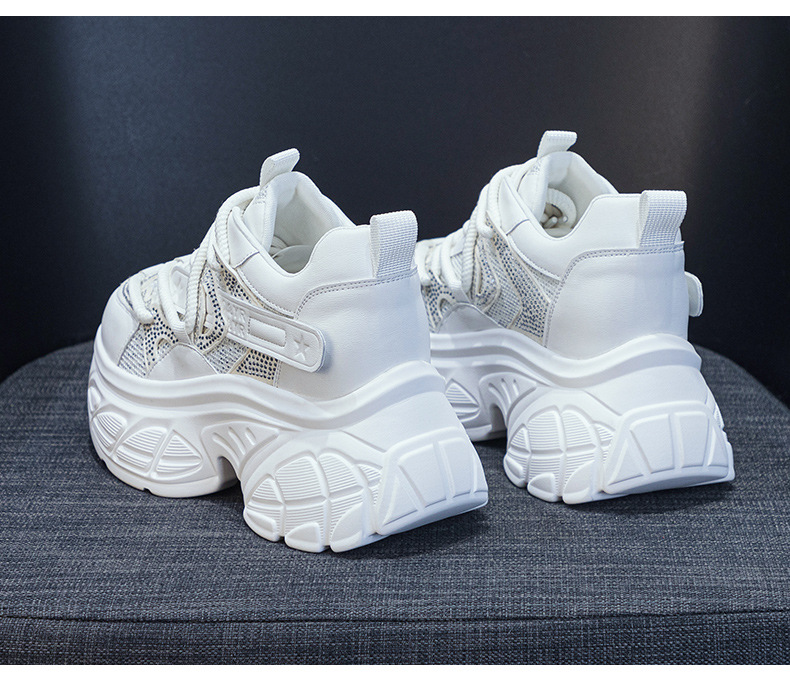 Giày sneaker nữ đế dày chunky tăng chiều cao 9 cm phong cách hot girl — Bạc M2696, M 2696m Màu sắc, M2696 đỏ chi tiết 29