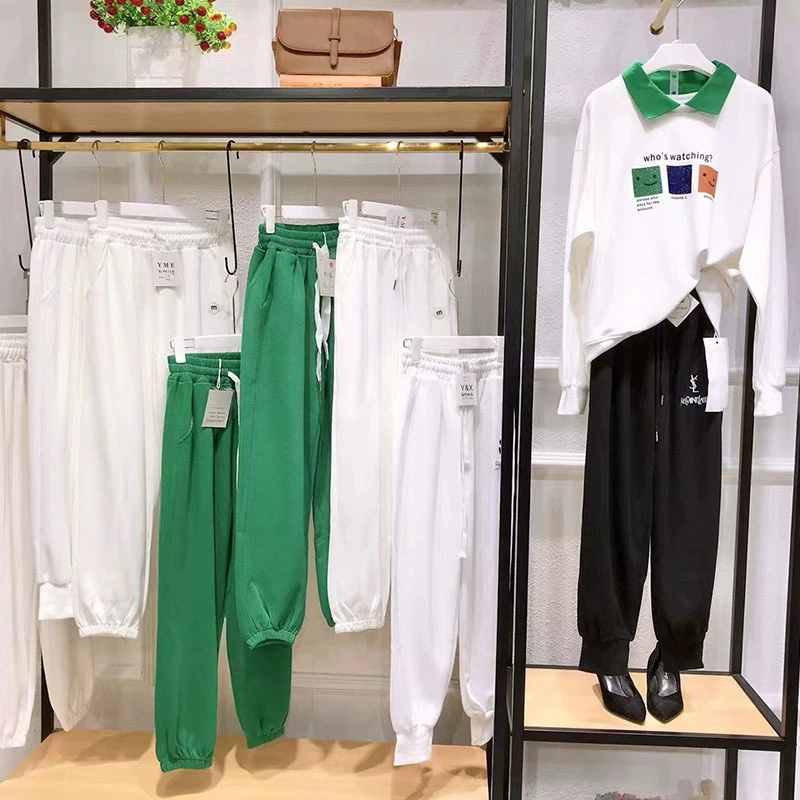 Спортивные брюки 2022 осенью дикие повседневные прямые простые тонкая средняя талия модные брюки