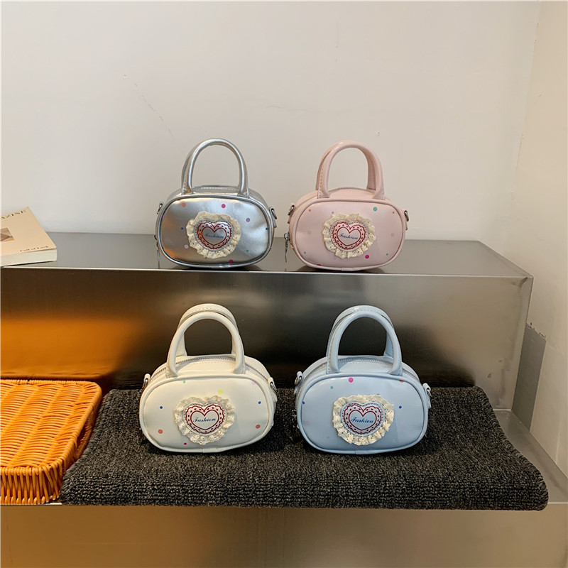 Bolsas de niños de encaje dulce, bolsas de mano de chicas, ondas de color extranjero, mini bolsas de hombro para hombres y mujeres