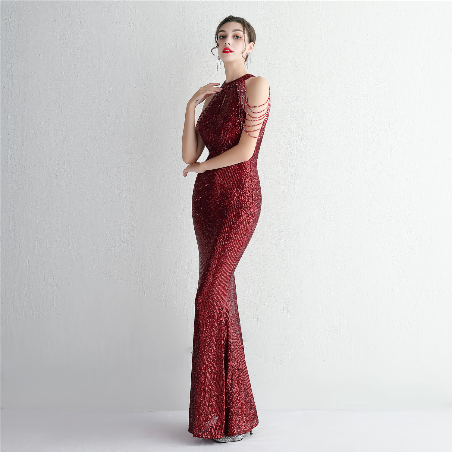 D9362 1630K VÁY ĐẦM LIỀN THÂN DỰ TIỆC NỮ YIEOUBA DÁNG ÔM BODY GỢI CẢM SEXY KIỂU ĐUÔI CÁ THỜI TRANG NỮ G05 SẢN PHẨM MỚI
