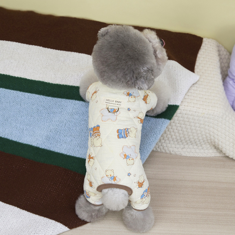 宠物服装小型犬狗衣服猫咪秋冬保暖舒适新款批发25棉纱四腿家居服|undefined