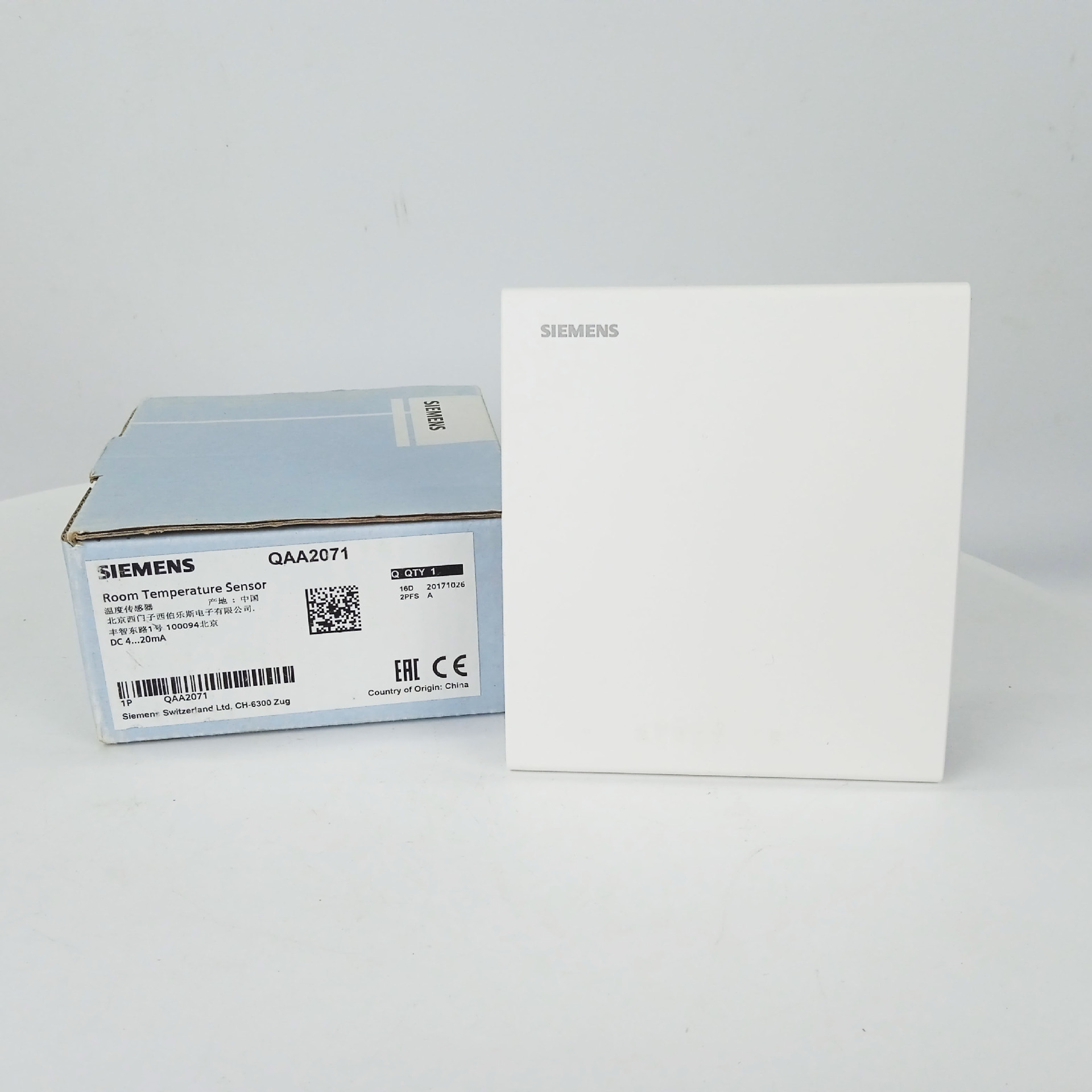 Siemens西门子 QAA2071 房间温度传感器有源输出 4-20mA 原装正品