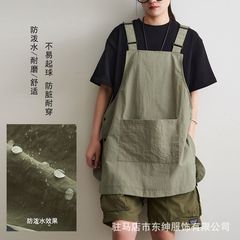 水かけ防止両面理髪師喫茶店飲食カバーエプロン家庭用キッチン作業服防汚印字男女