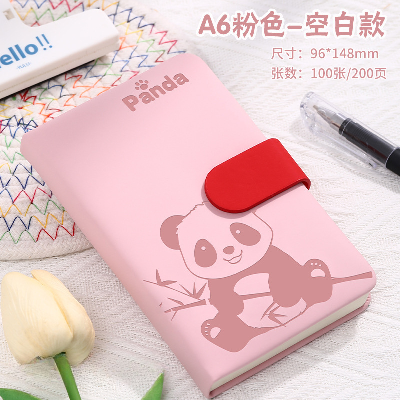 Panda hebilla pequeña cuaderno personalizado A6 portátil de bolsillo mini cuaderno de alto valor de cara diario