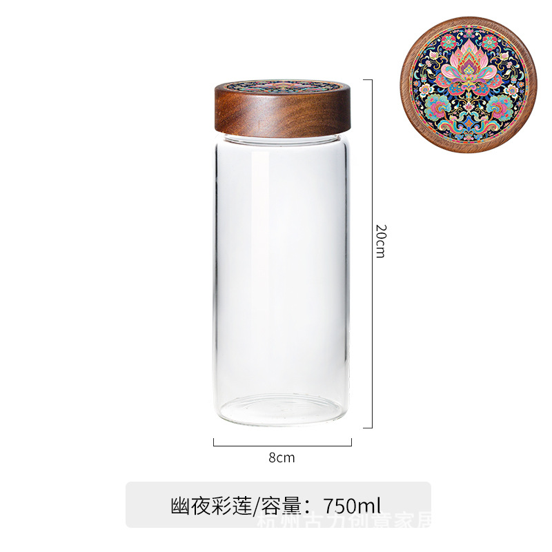 lata de vidrio china, alta borosilicona, lata de sellado de grado alimenticio, lata de almacenamiento de botella de vidrio, lata de almacenamiento de cocina, botella de almacenamiento
