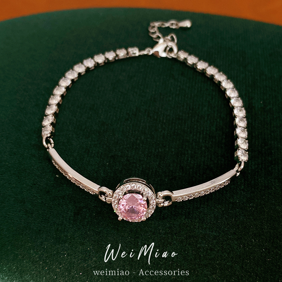 Pulsera redonda geométrica de piedra de silicio ligera de lujo nicho pulsera de alta calidad personalidad temperamento universal joyas de moda al por mayor