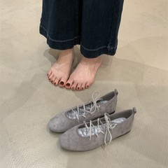 小众韩国单鞋女2025春季新款法式圆头绑带浅口芭蕾舞鞋玛丽珍女鞋