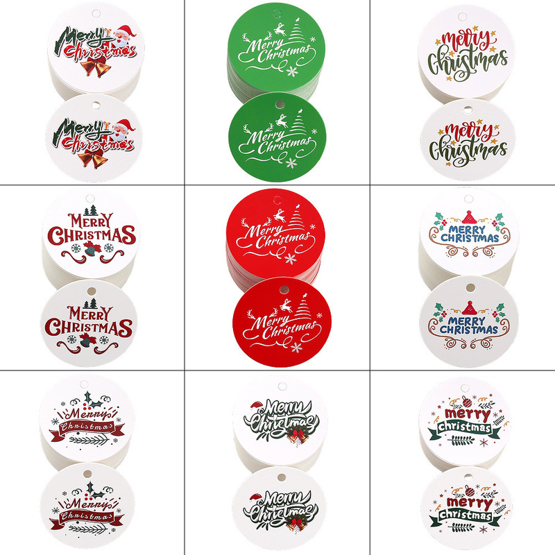 Christmas Cards, Round, Various Styles, Wholesale, Cross-Border Exclusive Supply, Gift Tags, Hanging Tags, Christmas Tags
