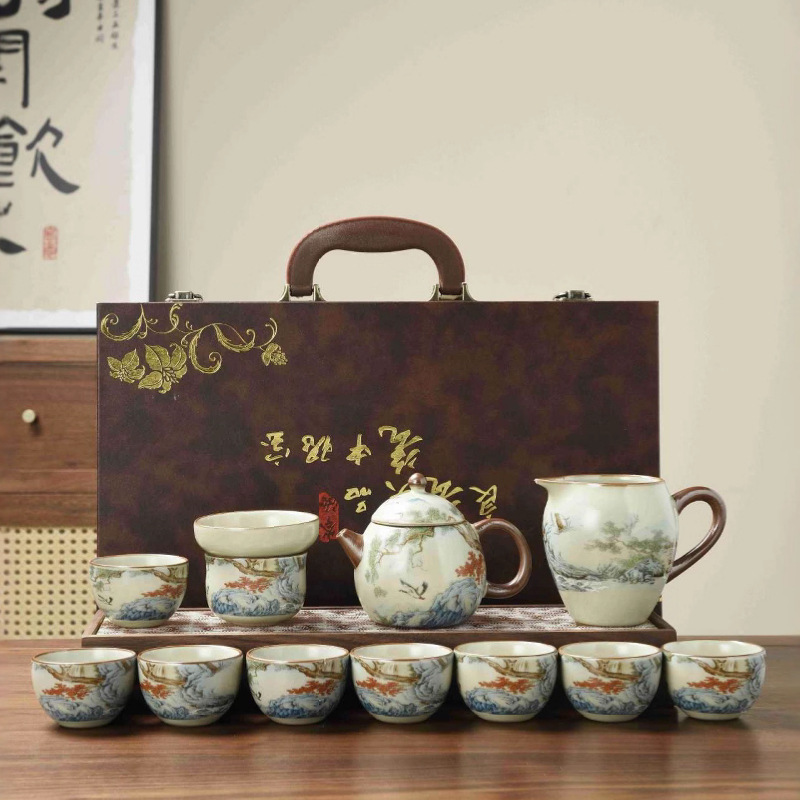 汝窑龙蛋壶礼盒装套装茶具茶壶茶杯商务伴手礼企业周年庆纪念批发|undefined