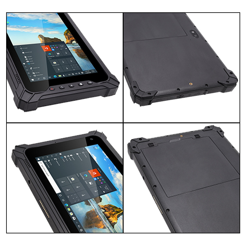 Ventas transfronterizas calientes de 8 pulgadas tres tabletas 4G tarjeta 2D escaneado NFC robusto tabletas de ventanas