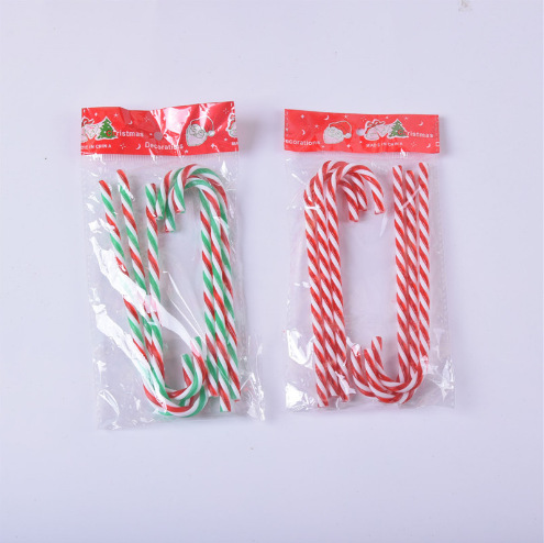 Rojo y blanco muletas 15cm por paquete (6)