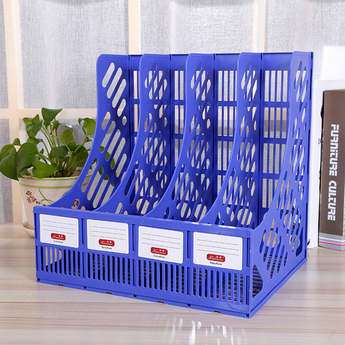 Office Supplies Plastic File Rack Desktop Storage Quadruple Information Rack A4 Office File Organizing File Column