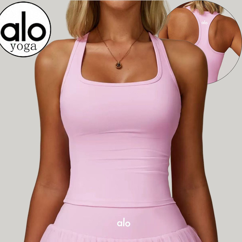 ALO 运动健身瑜伽服防走光A字网球裙背心两件套工字型一片式短裙|undefined