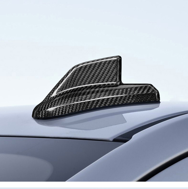Cross-border applicable to Chevrolet Thorod real dry carbon fiber shark fin antenna cover stickers exterior decoration modification parts manufacturers