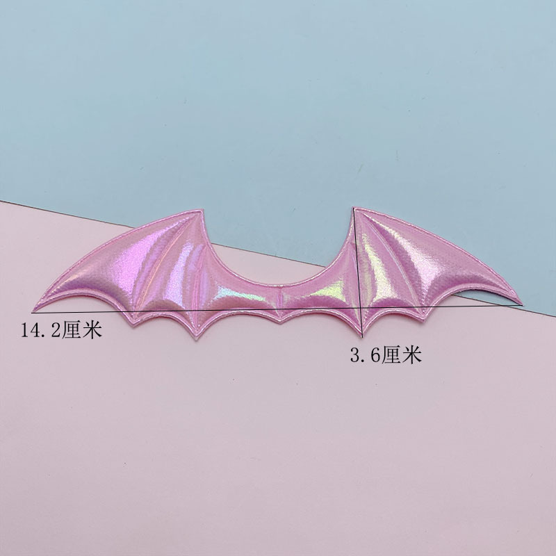 Tela de un solo lado alas de murciélago colorido DIY accesorios de la joyería ropa horquilla juguete diadema sombrero material decorativo