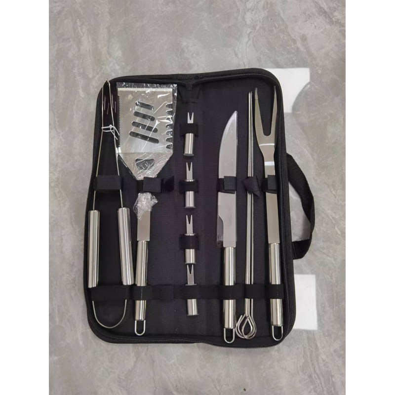 5 piezas de parrilla de acero inoxidable al aire libre parrilla de barbacoa portátil conjunto de herramientas de parrilla de parrilla