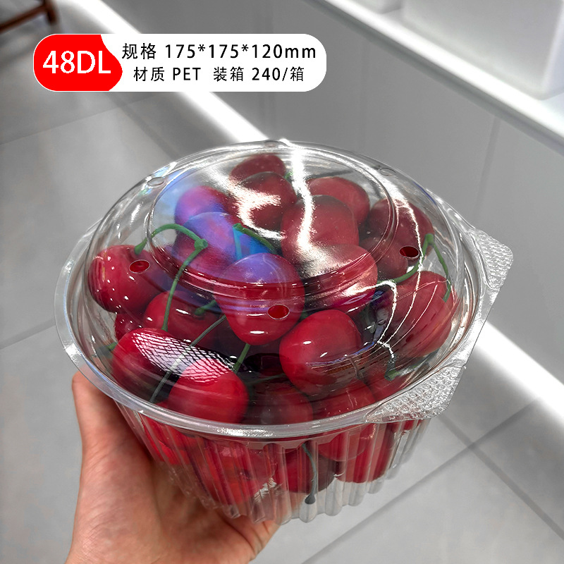 Caja de embalaje de frutas transparente desechable con cubierta caja de corte de fresa caja de arándano 125g caja de embalaje de frutas de plástico