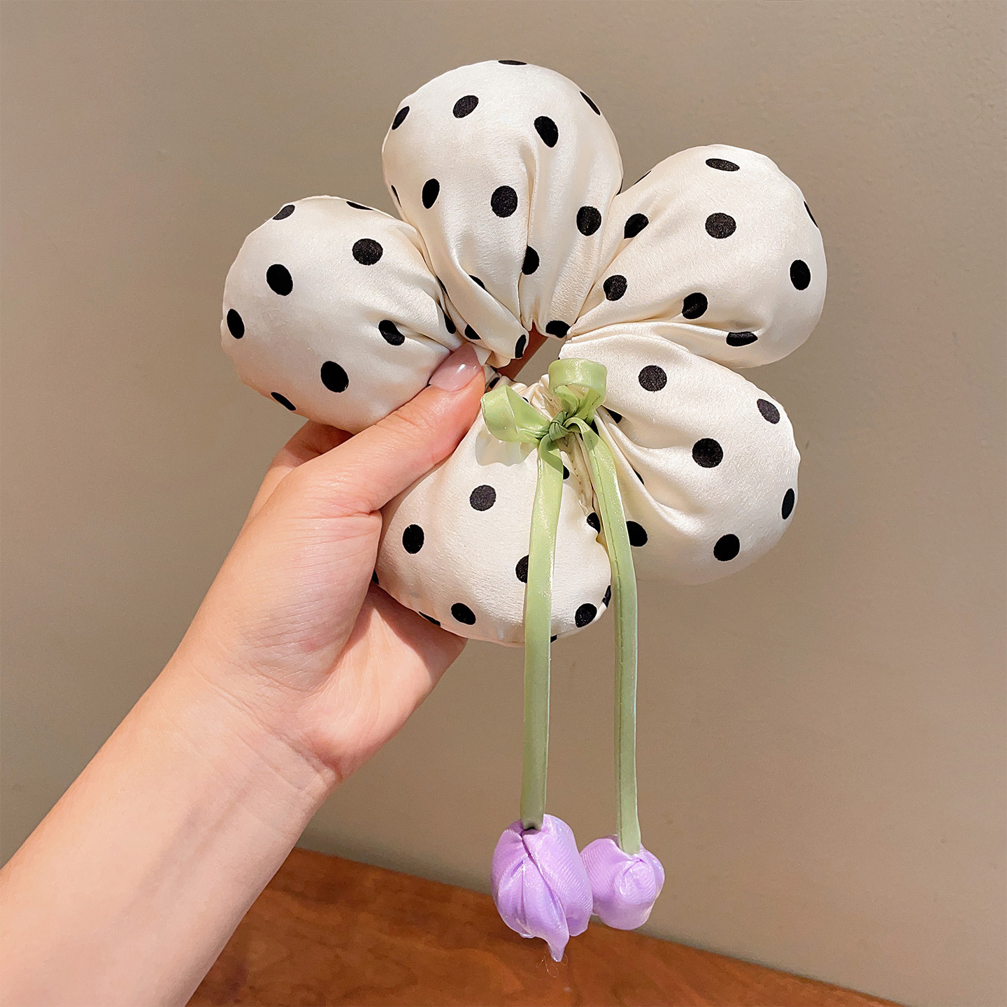 Mickey culo, lunares, flores, círculos para el cabello del intestino grueso, linda cabeza de bola, cabello de placa de dibujos animados, tocado de sentido avanzado, cuerda para la cabeza de felpa