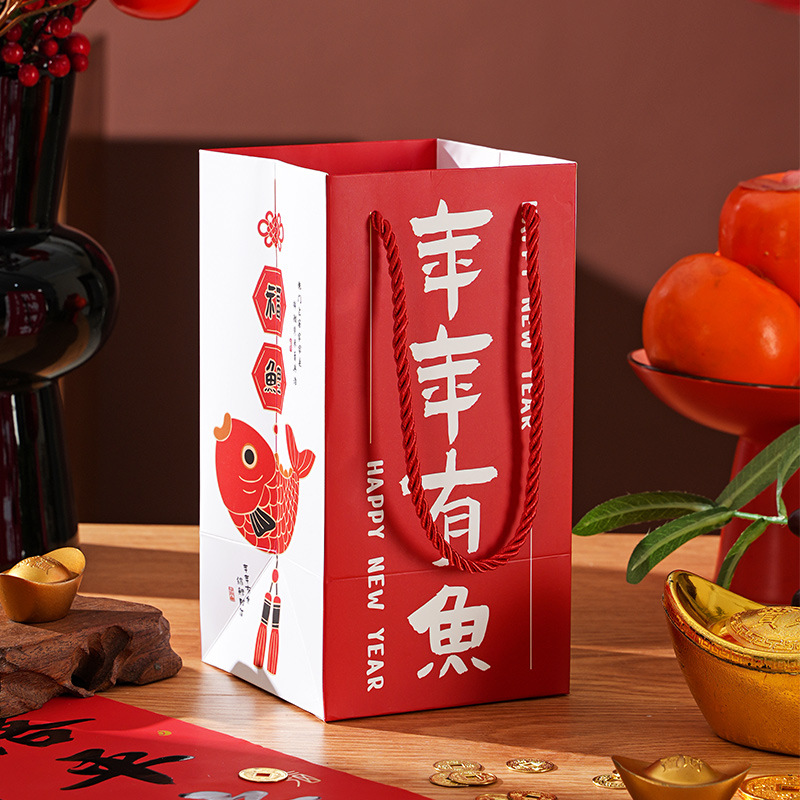 2025 año nuevo caja de regalo de embalaje para hornear copo de nieve crujiente turrón fruta galletas bolsa de mano barco de arroz glutinoso caja de papel vacía