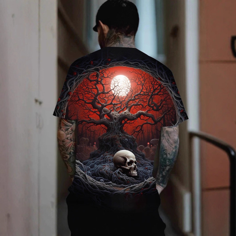 Vintage Casual Men's 3D Printing T-Shirt Short Sleeve Round Neck Shirt Spring Summer Clothing