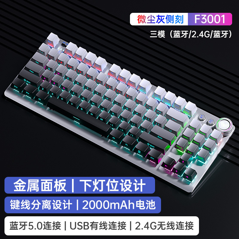 Wolf Spider F3001 グラデーションサイド刻印 3 モードメカニカルキーボード 2.4 グラムワイヤレス Bluetooth 有線 e スポーツゲーム 87 キー|undefined