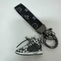 24.OW Black Gray Plaid + Leather Buckle