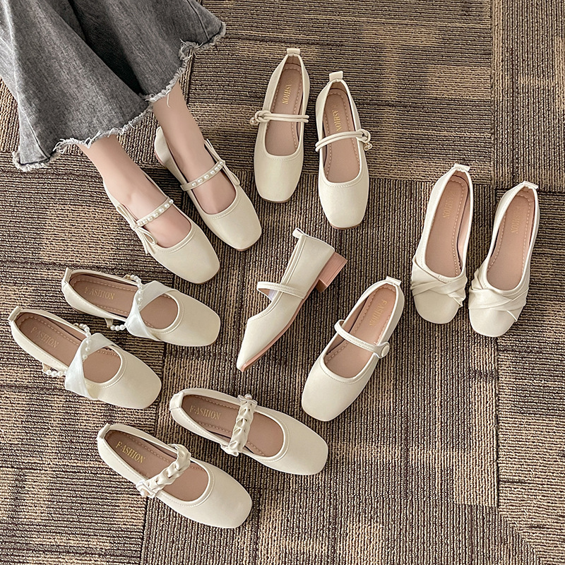 Soft Leather Mary Jane Women's Shoes 2026 Spring New Style Gentle and Elegant French Style Flat Comfortable Single Shoes