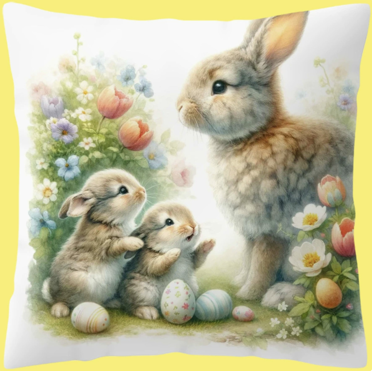 Huevo de Pascua Camión Impresión Funda de almohada Conejo transfronterizo Decoración de vacaciones Hogar Sofá Funda de almohada Funda de cojín