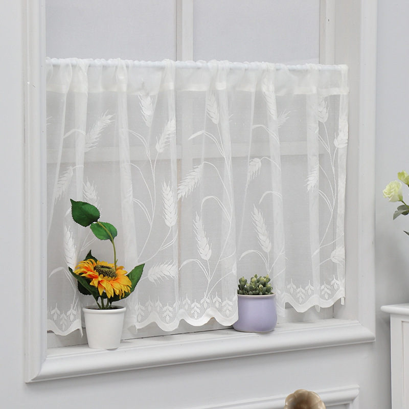 Finished White Lace Coffee Kitchen Sink No-drill Door Half Curtains Cabinet Dustproof_voghion.com