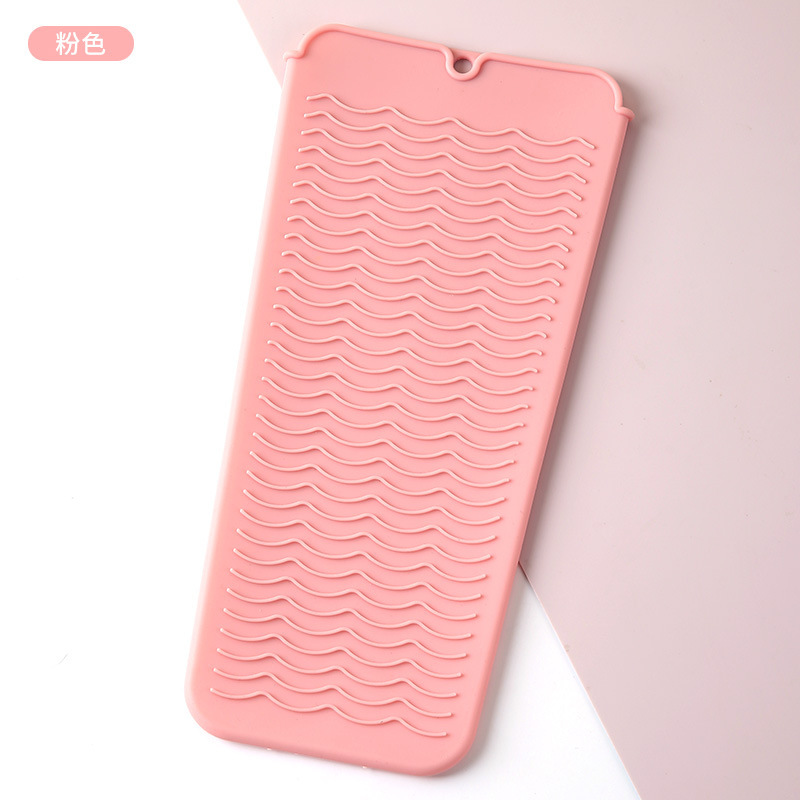 Fuente de la fábrica rizador de pelo de silicona almohadilla de aislamiento bolsa de almacenamiento de Peine de pelo recto plancha de pelo anti-escaldado almohadilla portátil soporte de rollo eléctrico