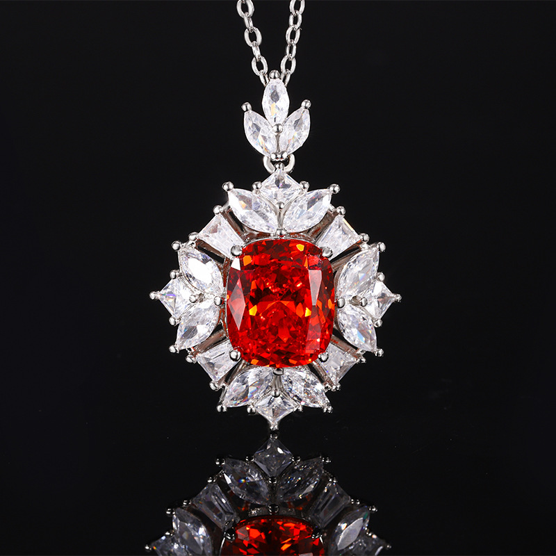 2024 nueva joyería Zhuang Shengsheng fondo de cobre chapado en oro simulación nido de pájaro cortado naranja rojo a azul traje simple mujer 10*12