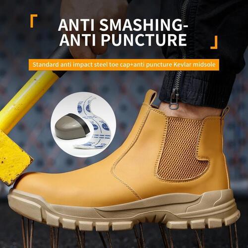 Y6502026 New men's steel-toed work boots are waterproof and impact-resistant