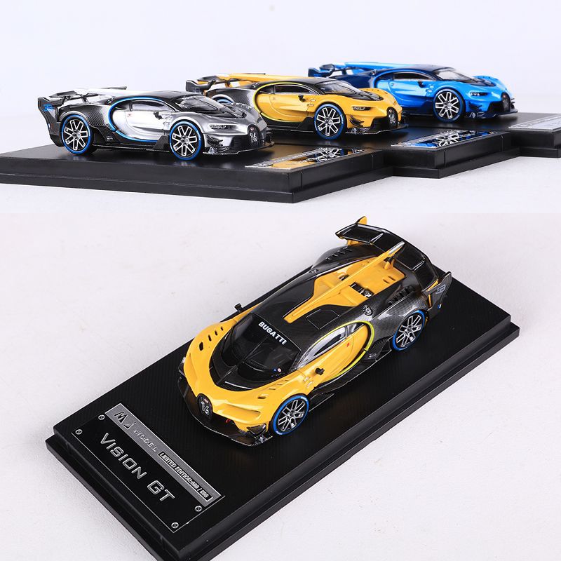MJ 1:64 BUGATTI VISON GT 럭셔리카 로고 시뮬레이션 합금 자동차 모델 컬렉션 장식품