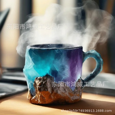 2024 Tazas de café de cristal mineral nuevas tazas de café de resina de cristal mineral nuevos productos