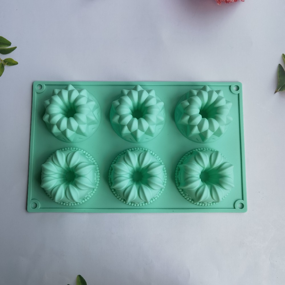 6 Lian Savarin Crown 202 molde de silicona pastel helado pudín molde de postre jabón utensilios