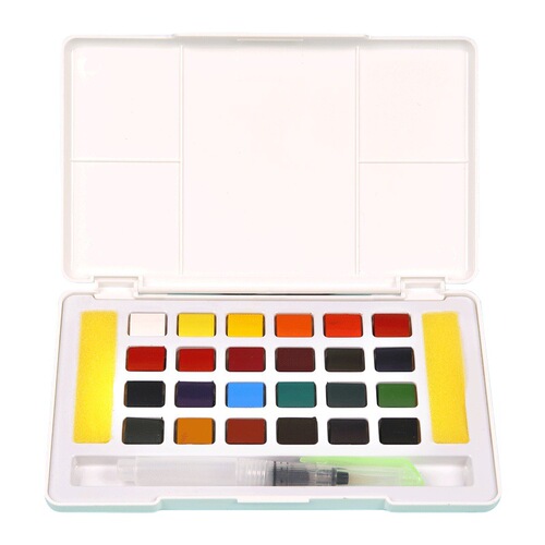 Solid watercolor pigment 36 colors fountain pen tools watercolor painting set portable students and children washable and healthy