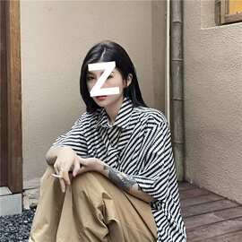 夏季领带设计感休闲衬衣男痞帅千鸟格纹复古高级感衬衫高级轻奢潮