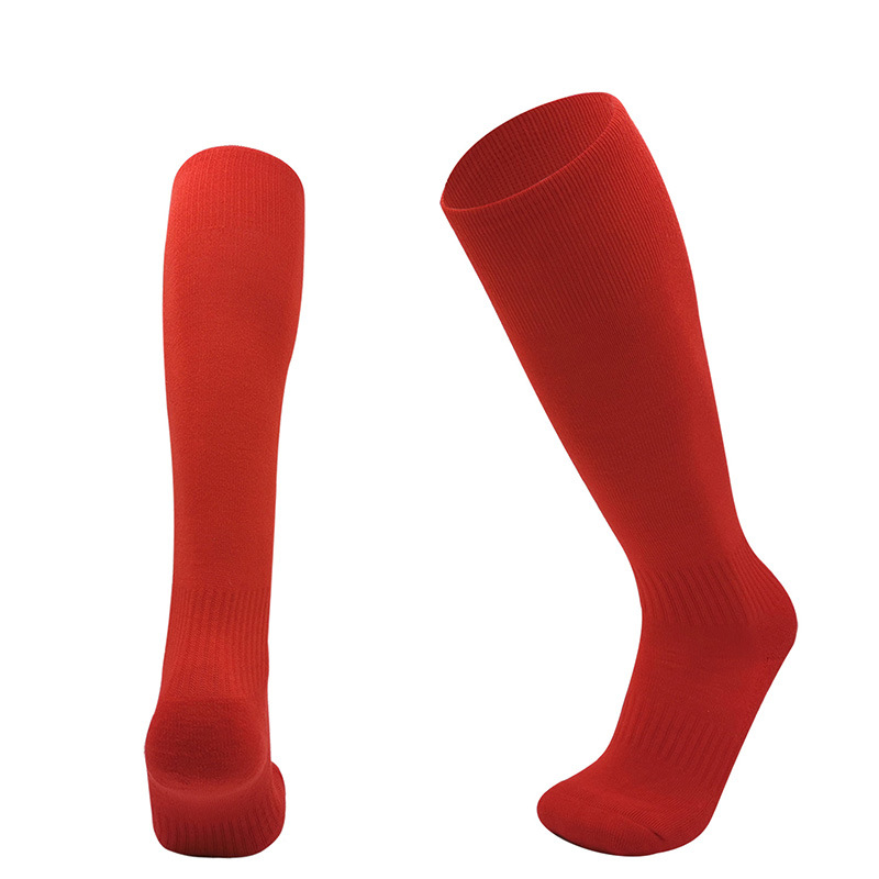 Calcetines de fútbol sobre la rodilla de color sólido personalizados Calcetines para adultos, niños de escuela primaria, calcetines deportivos con fondo de toalla gruesa, calcetines de béisbol