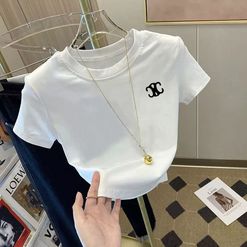 Trendy Niche Pink Short-Sleeve T-Shirt for Women, Summer 2025 New Slim-Fit Stylish Short-Sleeve Top Trendy Niche Pink Short-Sleeve T-Shirt for Women, Summer 2025 New Slim-Fit Stylish Short-Sleeve Top