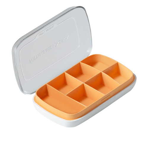 New portable mini pill box, one-week capacity storage box, travel size compartment sealing box, portable storage box