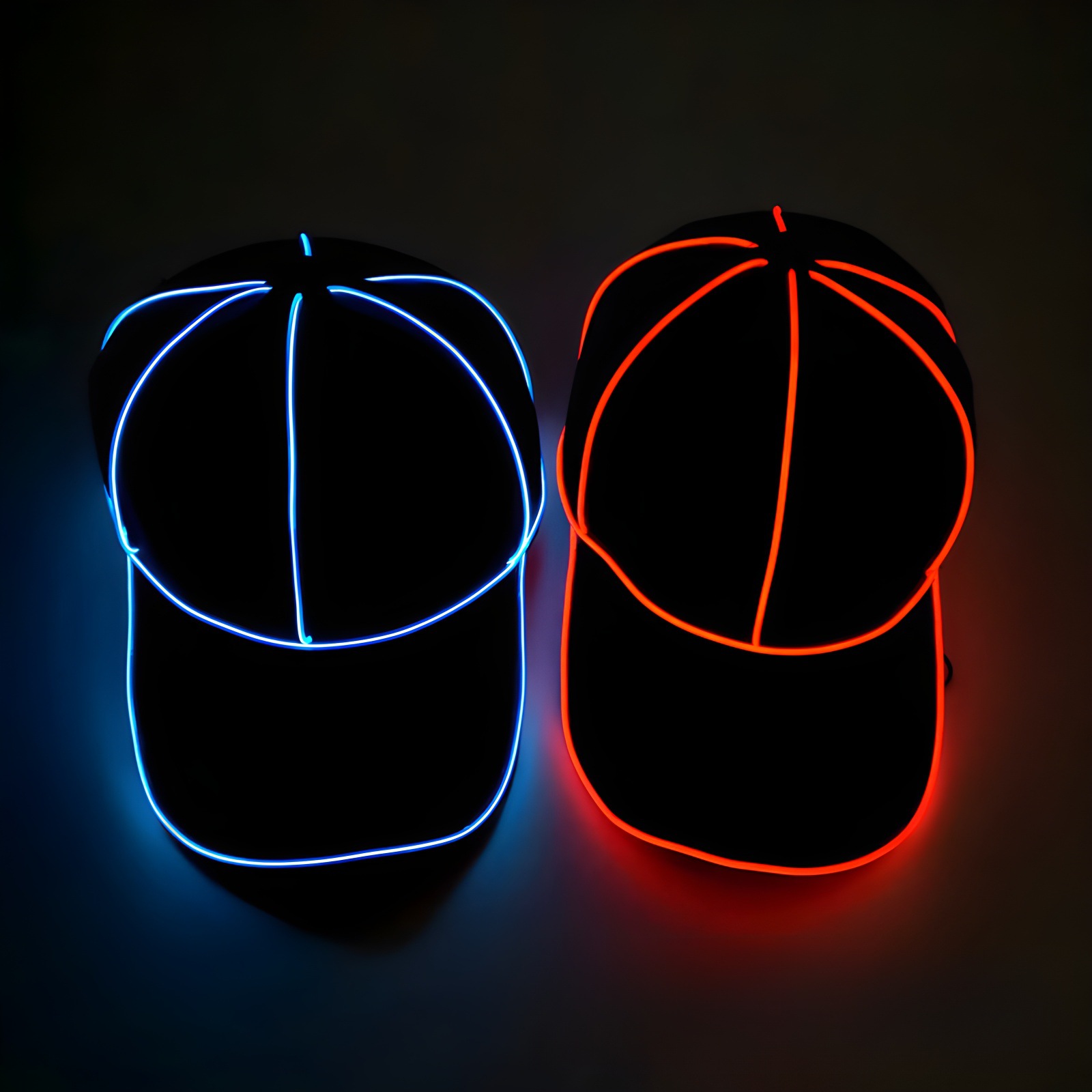 Party EL sombrero de hip-hop luminoso de luz fría bar baile sombrero de béisbol LED luminoso Bungee sombrero de boca de pato