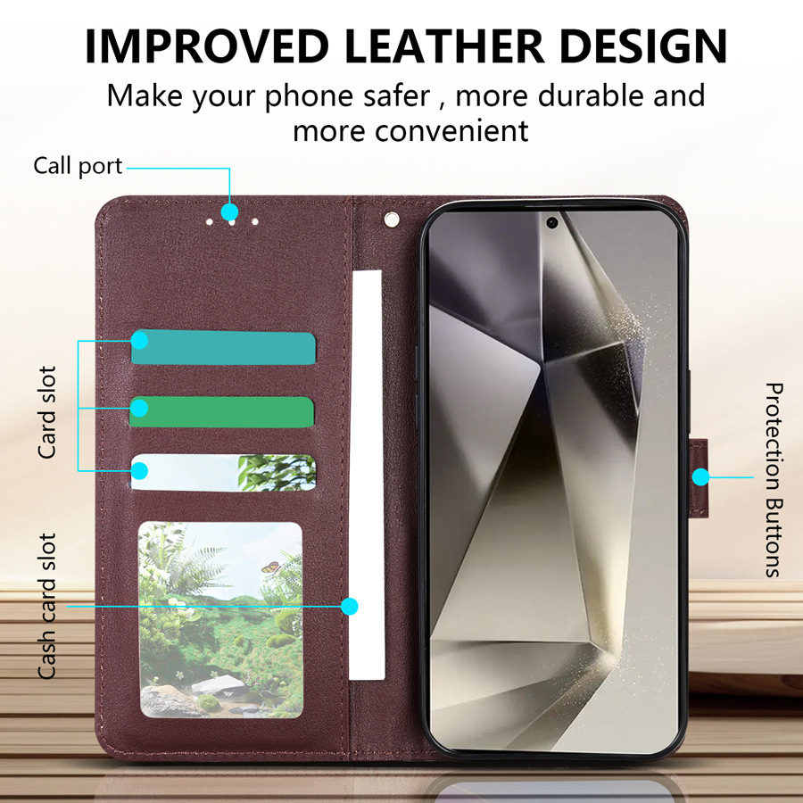 Flip Leather Protective Case With Card Slot For Samsung Series_voghion.com