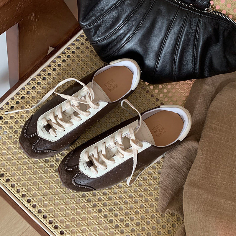 Sheepskin Version of Super Popular Ballet-Style German Training Shoes for Women, Lace-Up White Sneakers, Versatile Breathable Casual Sneakers, Soft-Soled Forrest Gump Shoes Sheepskin Version of Super Popular Ballet-Style German Training Shoes for Women, Lace-Up White Sneakers, Versatile Breathable Casual Sneakers, Soft-Soled Forrest Gump Shoes