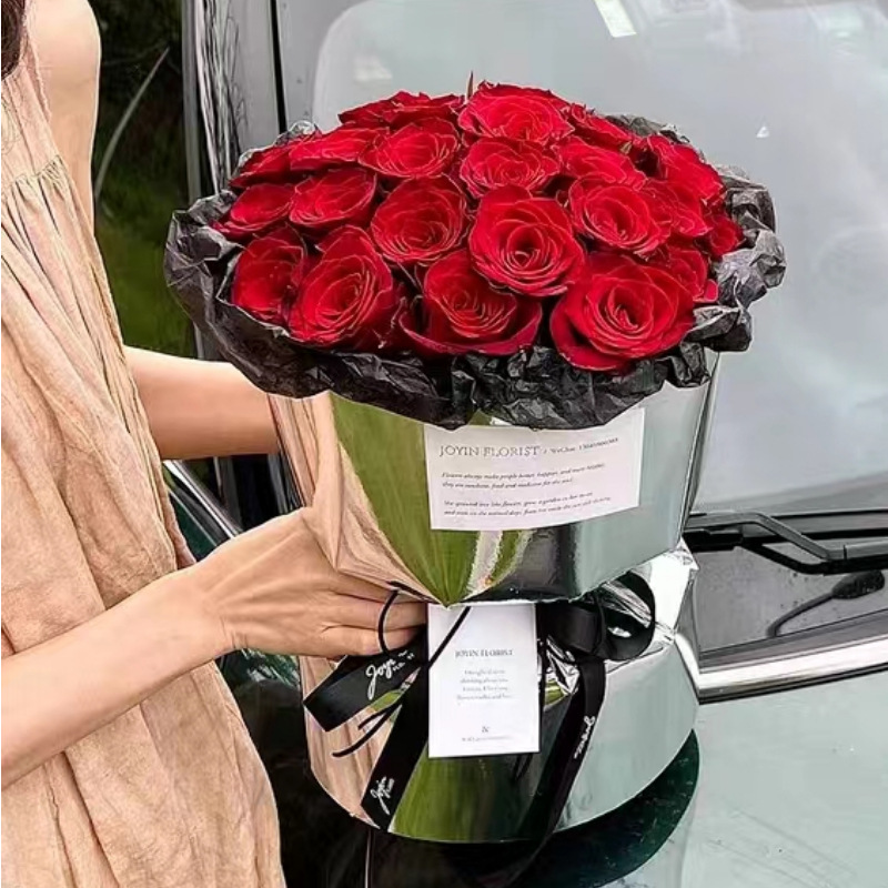 Pieza con forma para regalo de confesión con ramo estilo Chanel, pieza para dar forma a un ramo de espejo, papel de regalo para flores, material de embalaje impermeable para flores.