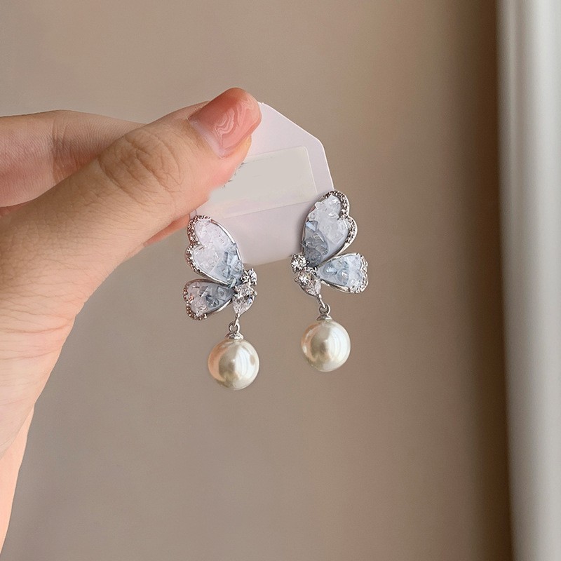 10 # Aguja de plata-Plata-Azul