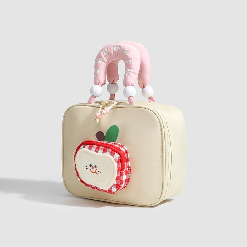 Cosmetic bag, cute shoulder bag, capacious handheld purse, portable organizer bag for traveling