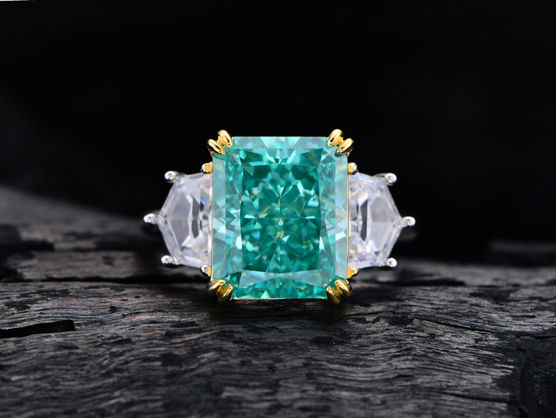 Fashion Geometric Sterling Silver Inlay Zircon Rings 1 Piece