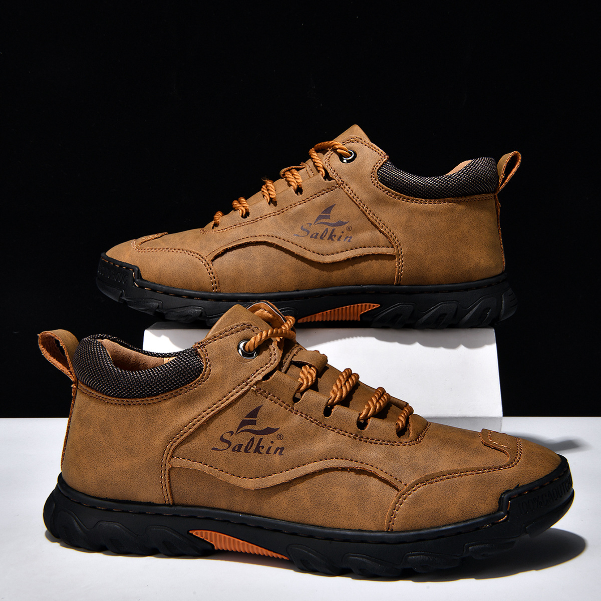 Men's Plus Size Pu Leather Casual Ankle Boots With Lace-up Design_voghion.com