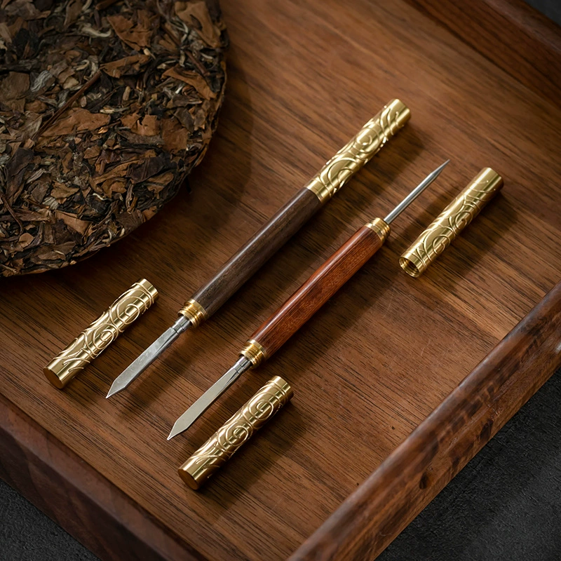 Brass Puerh tea, tea set with accessories ebony, tea pancake