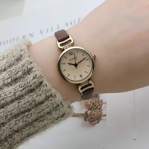 Digital surface Japanese and Korean small plate thin watch strap ladies watch belt fashion trend watch live female watch 193